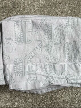 Twin Sheet Set Sage Construction Print 100% Cotton